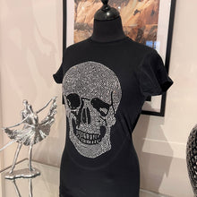 Load image into Gallery viewer, Women&#39;s Rhinestone Skull T shirt