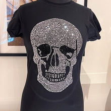 Load image into Gallery viewer, Women&#39;s Rhinestone Skull T shirt