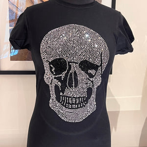 Women's Rhinestone Skull T shirt