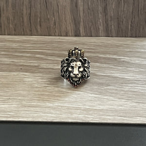 Sterling Silver Lion With Crown Ring