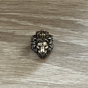 Sterling Silver Lion With Crown Ring