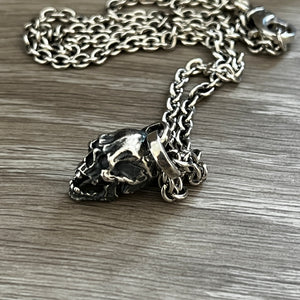 Oxidised Skull Pendant