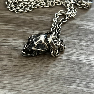 Oxidised Skull Pendant