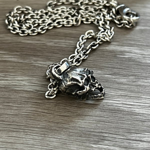 Oxidised Skull Pendant