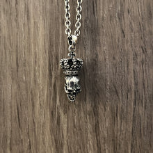 Load image into Gallery viewer, Oxidised Skull With Crown Pendant