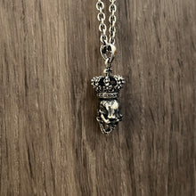 Load image into Gallery viewer, Oxidised Skull With Crown Pendant