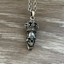 Load image into Gallery viewer, Oxidised Skull With Crown Pendant