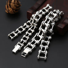 Load image into Gallery viewer, 925 Hallmarked Solid Sterling Silver Heavy Biker Chain Link Bracelet