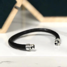 Load image into Gallery viewer, Leather Bracelet with Silver Clasp