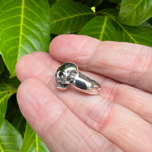 Grinning Biker Pinky Skull Ring 925 sterling silver