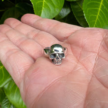 Load image into Gallery viewer, Grinning Biker Pinky Skull Ring 925 sterling silver