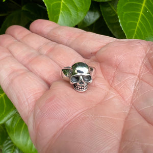 Grinning Biker Pinky Skull Ring 925 sterling silver