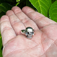 Load image into Gallery viewer, Grinning Biker Pinky Skull Ring 925 sterling silver