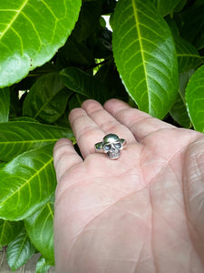 Grinning Biker Pinky Skull Ring 925 sterling silver