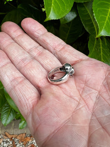 Grinning Biker Pinky Skull Ring 925 sterling silver