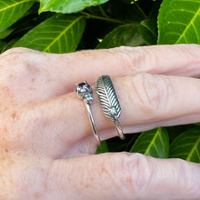 Load image into Gallery viewer, Feather Leaf Ring 925 Sterling Silver Sizeable