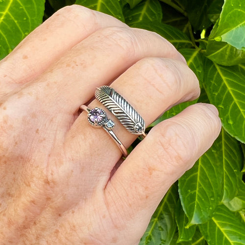 Feather Leaf Ring 925 Sterling Silver Sizeable