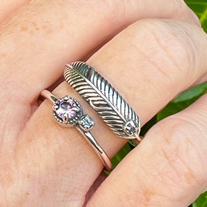 Feather Leaf Ring 925 Sterling Silver Sizeable