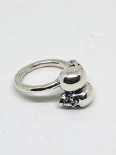 Load image into Gallery viewer, Solid 925 Hallmarked Sterling Silver Double Skull Resizeable Ring