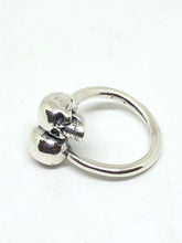 Load image into Gallery viewer, Solid 925 Hallmarked Sterling Silver Double Skull Resizeable Ring