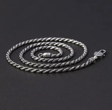 Load image into Gallery viewer, Hallmarked 925 Sterling Silver Vintage Style Rope Chain 50cm