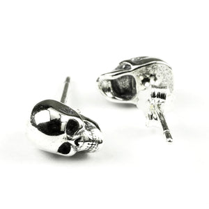 925 Sterling Silver Skull Unisex  Punk Gothic Statement  Stud Earrings