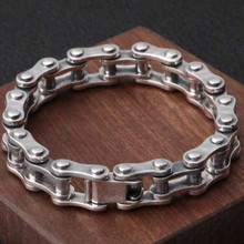 Load image into Gallery viewer, 925 Hallmarked Solid Sterling Silver Heavy Biker Chain Link Bracelet