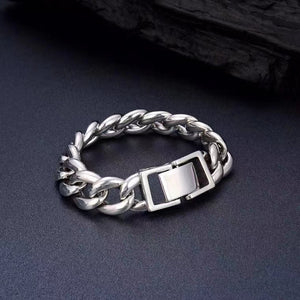 925 Sterling Silver Hallmarked Round Cuban Link Chunky Heavy Bracelet