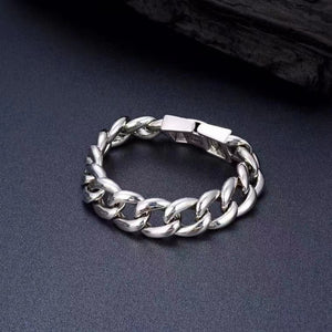 925 Sterling Silver Hallmarked Round Cuban Link Chunky Heavy Bracelet