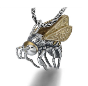 Hallmarked Sterling Silver Lovely Bumble bee Pendant Necklace