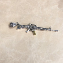 Load image into Gallery viewer, Hallmarked Sterling Silver gun Pistol Riffle pendant