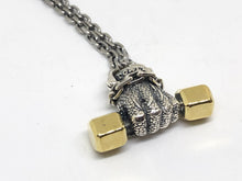 Load image into Gallery viewer, Hallmarked 925 Silver Barbell Dumbbell Necklace With 60cm Silver Chain