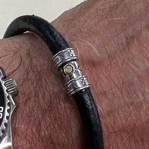 Leather Bracelet with Silver Clasp