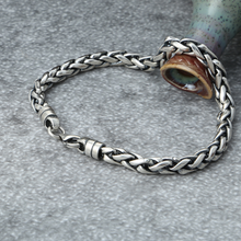 Load image into Gallery viewer, 925 Sterling Silver Hallmarked Mens Wheat Link Bracelet