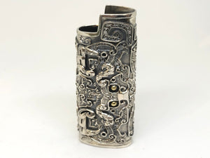 925 Hallmarked Silver Lighter Case With Carved Detail