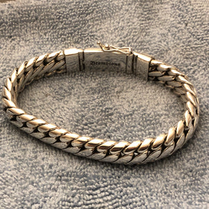 925 Sterling Silver Hallmarked Woven Reptile Bracelet