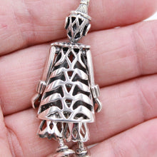 Load image into Gallery viewer, Large Sterling Silver  Hallmarked 3D Articulated Clown Pendant