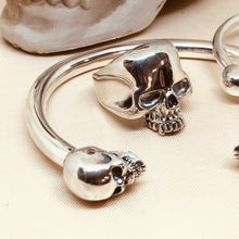 Load image into Gallery viewer, Heavy  Sterling Silver Skull Bangle