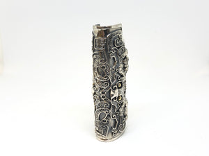 925 Hallmarked Silver Lighter Case With Carved Detail