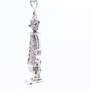 Large Sterling Silver  Hallmarked 3D Articulated Clown Pendant