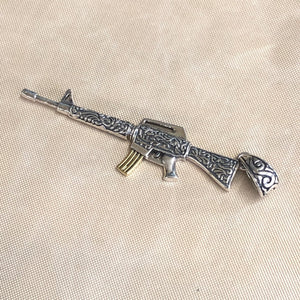 Hallmarked Sterling Silver gun Pistol Riffle pendant