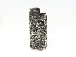 925 Hallmarked Silver Lighter Case With Carved Detail