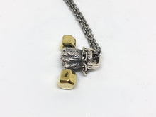 Load image into Gallery viewer, Hallmarked 925 Silver Barbell Dumbbell Necklace With 60cm Silver Chain