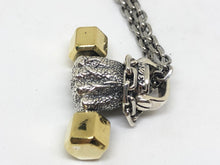 Load image into Gallery viewer, Hallmarked 925 Silver Barbell Dumbbell Necklace With 60cm Silver Chain