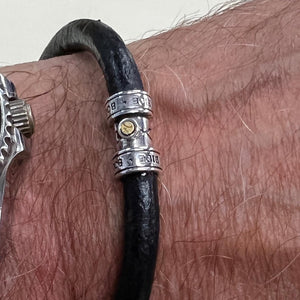 Leather Bracelet with Silver Clasp