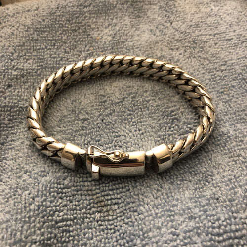 925 Sterling Silver Hallmarked Woven Reptile Bracelet