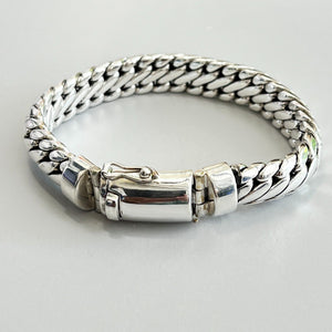 925 Sterling Silver Link Braided Bracelet 20cm Hallmarked