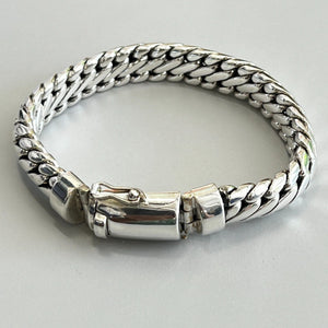 925 Sterling Silver Link Braided Bracelet 20cm Hallmarked