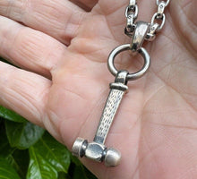 Load image into Gallery viewer, Real Solid 925 Sterling Silver Ball Peen Hammer Hallmarked Pendant