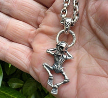 Load image into Gallery viewer, Real Solid 925 Sterling Chilling Skull Skeleton Hallmarked Pendant